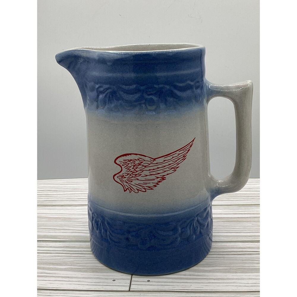 Red Wing Cherryband/ Cherry Band Stoneware Advertising Pitcher Prairie Wisconsin